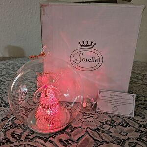 Vintage Soreele LED Lighted Glass Angel with Candle Globe